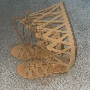 Sandals brown knee high